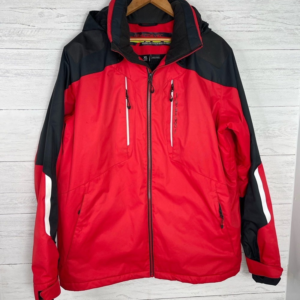 Obermeyer Men's Red and Black Ski Jacket